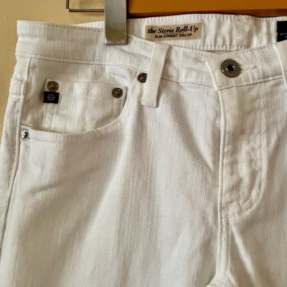 Ag| Adriano Goldschmied Jeans| Chic White ‘Stevie’ Roll-up Slim Straight Sz 29 - Picture 4 of 8